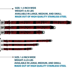 Dog Bone Seatbelt Buckle Collar - LIKE A BOSS Black/Red