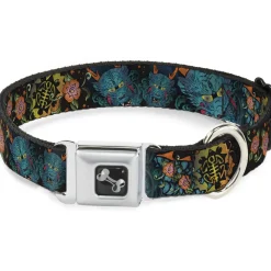 Dog Bone Seatbelt Buckle Collar - Honor CLOSE-UP Black