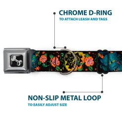 Dog Bone Seatbelt Buckle Collar - Honor CLOSE-UP Black