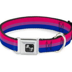 Dog Bone Seatbelt Buckle Collar - Flag Bisexual Pink/Purple/Blue
