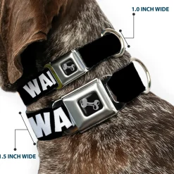 Dog Bone Seatbelt Buckle Collar - I Heart Waffles Text