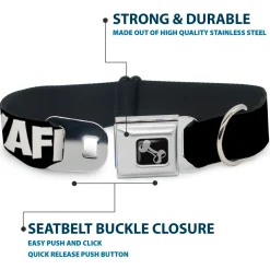 Dog Bone Seatbelt Buckle Collar - I Heart Waffles Text