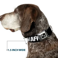 Dog Bone Seatbelt Buckle Collar - I Heart Waffles Text