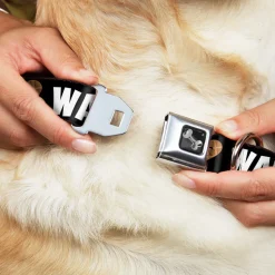 Dog Bone Seatbelt Buckle Collar - I Heart Waffles Text