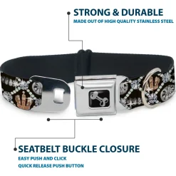 Dog Bone Seatbelt Buckle Collar - Bling