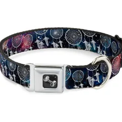 Dog Bone Seatbelt Buckle Collar - Dream Catcher Galaxy/White
