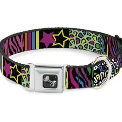 Dog Bone Seatbelt Buckle Collar - Animal Skins & Stripes 2
