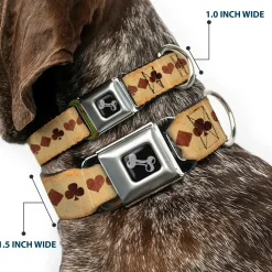 Dog Bone Seatbelt Buckle Collar - Suits Tan Stone