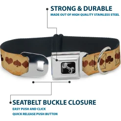 Dog Bone Seatbelt Buckle Collar - Suits Tan Stone