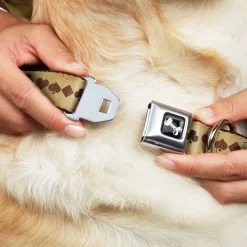Dog Bone Seatbelt Buckle Collar - Suits Tan Stone