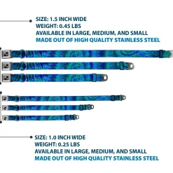 Dog Bone Seatbelt Buckle Collar - Tie Dye Green/Blue/Purple