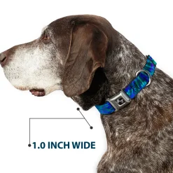 Dog Bone Seatbelt Buckle Collar - Tie Dye Green/Blue/Purple