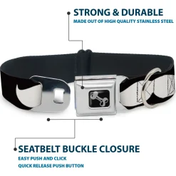 Dog Bone Seatbelt Buckle Collar - Mustache Black/White