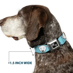 Dog Bone Seatbelt Buckle Collar - Polar Bear Repeat Baby Blue