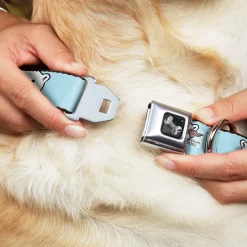 Dog Bone Seatbelt Buckle Collar - Polar Bear Repeat Baby Blue