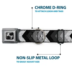 Dog Bone Seatbelt Buckle Collar - Chevron Weathered Black/Grays