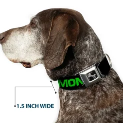 Dog Bone Seatbelt Buckle Collar - CA$H MONEY Black/Green