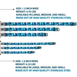 Dog Bone Seatbelt Buckle Collar - Peace Dots White/Blue