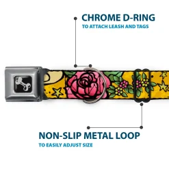 Dog Bone Seatbelt Buckle Collar - Mom & Dad Yellow