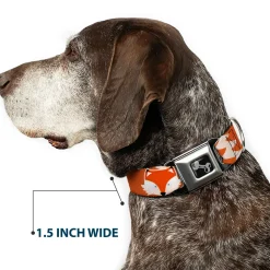 Dog Bone Seatbelt Buckle Collar - Fox Face/Tail Orange/Natural
