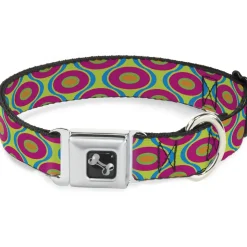 Dog Bone Seatbelt Buckle Collar - Ogee Lime/Blue/Fuchsia/Orange