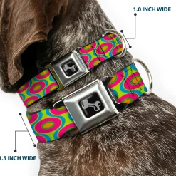 Dog Bone Seatbelt Buckle Collar - Ogee Lime/Blue/Fuchsia/Orange