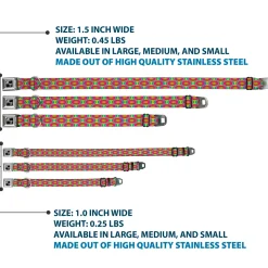 Dog Bone Seatbelt Buckle Collar - Ogee Lime/Blue/Fuchsia/Orange