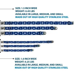 Dog Bone Seatbelt Buckle Collar - Jewish Symbols-4 Blue/White