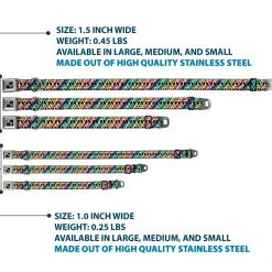 Dog Bone Seatbelt Buckle Collar - Peace Black/Multi Stripes