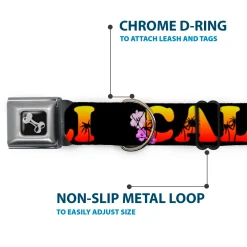 Dog Bone Seatbelt Buckle Collar - CALI Tropical Black/Multi Color