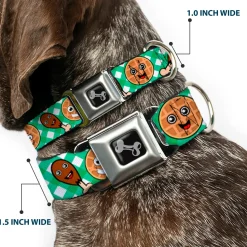 Dog Bone Seatbelt Buckle Collar - Fried Chicken & Waffles Plaid White/Green
