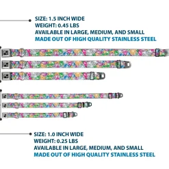 Dog Bone Seatbelt Buckle Collar - Gems Stacked Multi Color