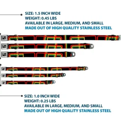 Dog Bone Seatbelt Buckle Collar - Maze Lines Black/Rasta