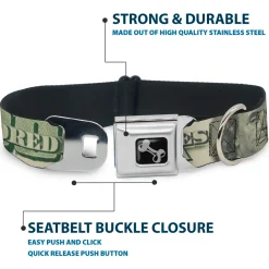 Dog Bone Seatbelt Buckle Collar - 100 Dollar Bill CLOSE-UP/Triple Benjamin
