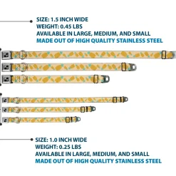 Dog Bone Seatbelt Buckle Collar - Pineapples Rotating Tan