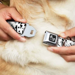 Dog Bone Seatbelt Buckle Collar - Splatter White/Black