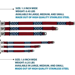 Dog Bone Seatbelt Buckle Collar - Stars & Stripes2 Blue/White/Red