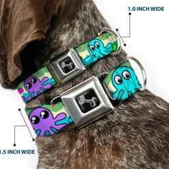 Dog Bone Seatbelt Buckle Collar - Octopus Cartoon