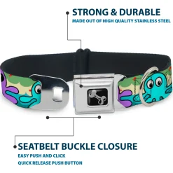 Dog Bone Seatbelt Buckle Collar - Octopus Cartoon