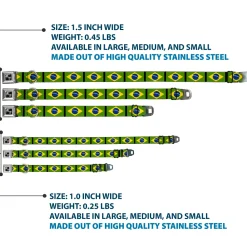 Dog Bone Seatbelt Buckle Collar - Brazil Flags