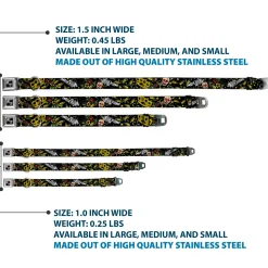 Dog Bone Seatbelt Buckle Collar - Born to Raise Hell CLOSE-UP Black