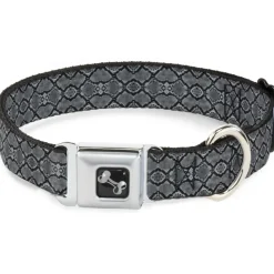 Dog Bone Seatbelt Buckle Collar - Snake Skin 3 Charcoal/Black