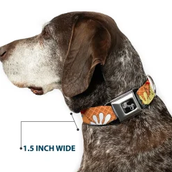 Dog Bone Seatbelt Buckle Collar - Waffle/Chicken Poses