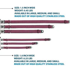 Dog Bone Seatbelt Buckle Collar - Mini Hearts Black/Pink