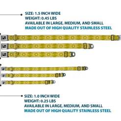 Dog Bone Seatbelt Buckle Collar - Star Pinwheel Olive Greens