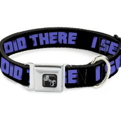 Dog Bone Seatbelt Buckle Collar - I SEE WHAT YOU DID THERE Weathered Black/Purple