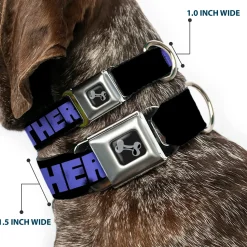 Dog Bone Seatbelt Buckle Collar - I SEE WHAT YOU DID THERE Weathered Black/Purple