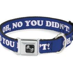 Dog Bone Seatbelt Buckle Collar - OH, NO YOU DIDN'T!!! Navy/Purple/White