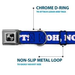 Dog Bone Seatbelt Buckle Collar - OH, NO YOU DIDN'T!!! Navy/Purple/White