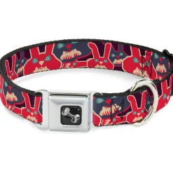 Dog Bone Seatbelt Buckle Collar - Kaleidoscope Balls White/Black